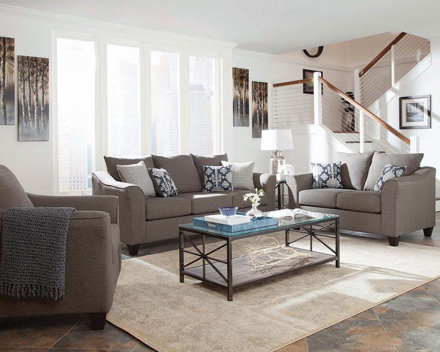 Coaster Fine Furniture Salizar - Upholstered Flared Arm Sofa Set | Meri Furniture