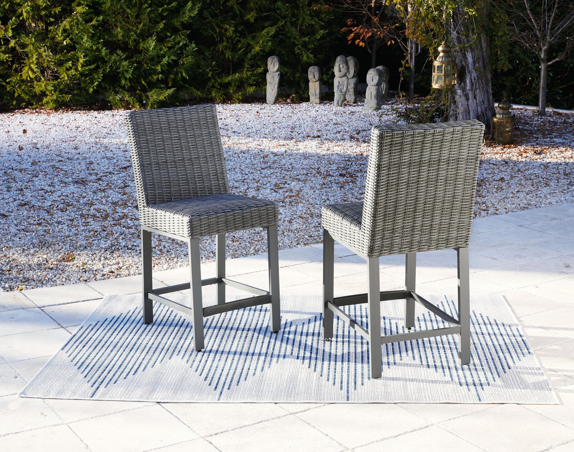 Signature Design by Ashley® Palazzo - Gray - Tall Barstool (Set of 2) | Meri Furniture