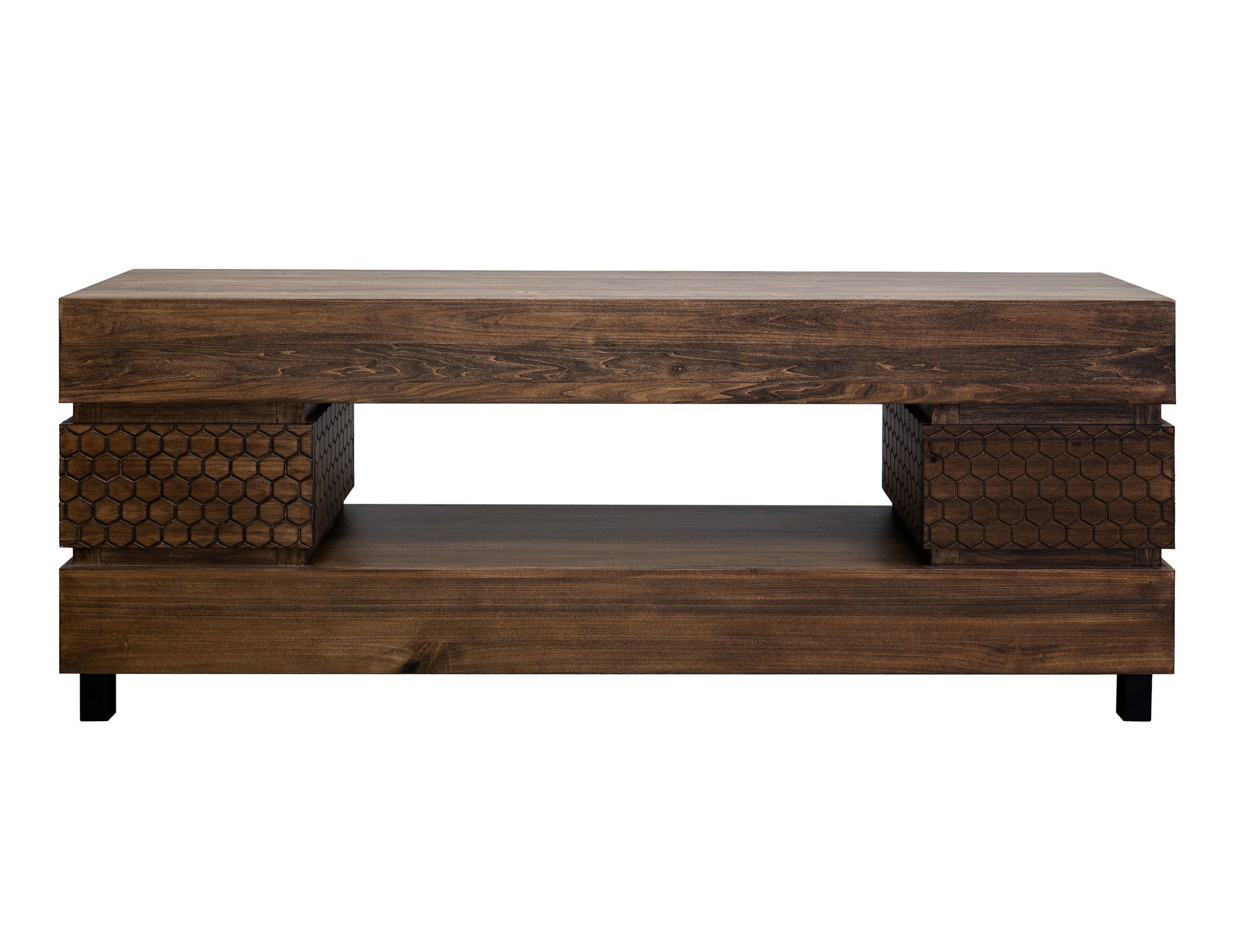 International Furniture Direct Honey - 2 Drawers TV Stand - Barrel Brown | Meri Furniture