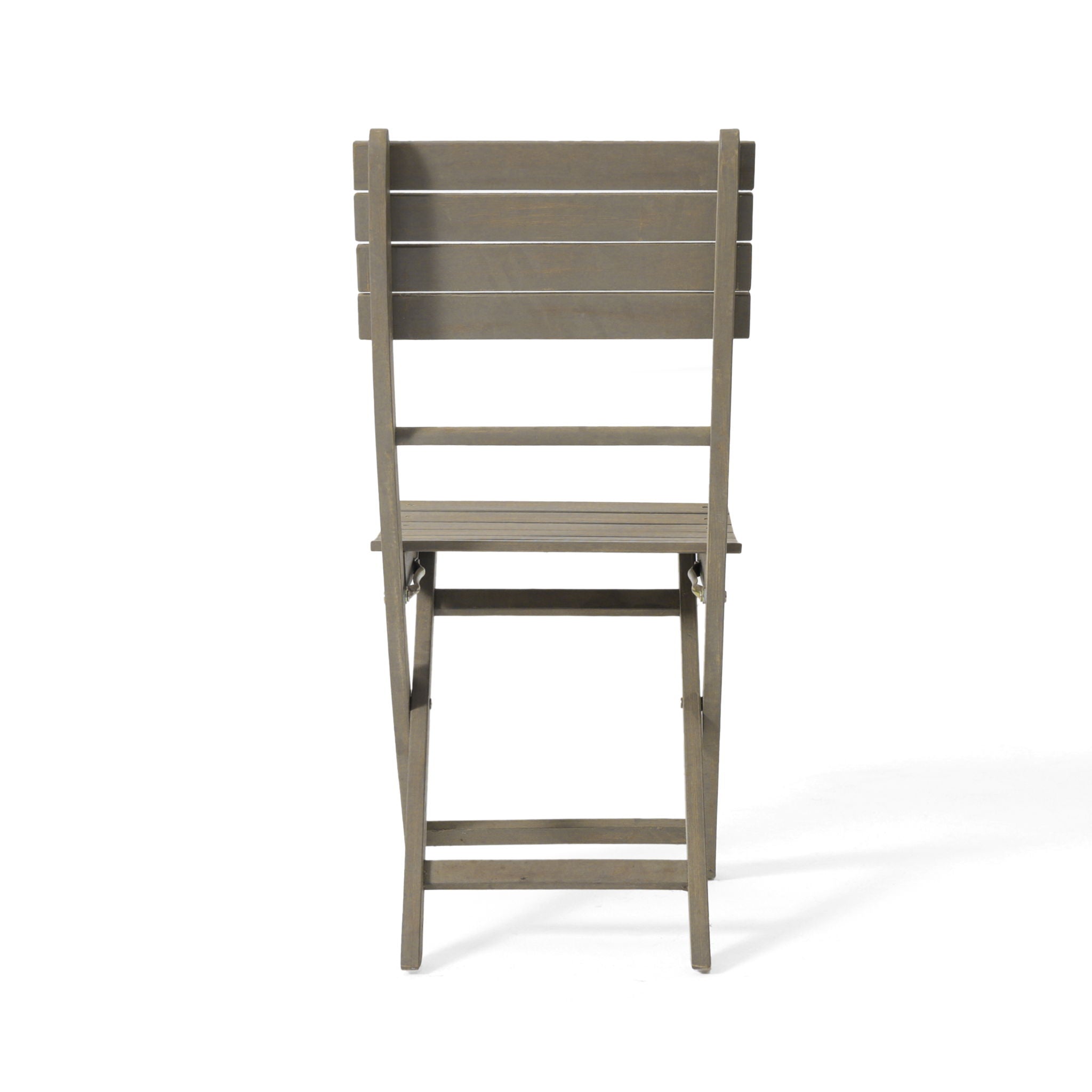 Outdoor Foldable Wood Dining Chair With Slat Design (Set of 2)