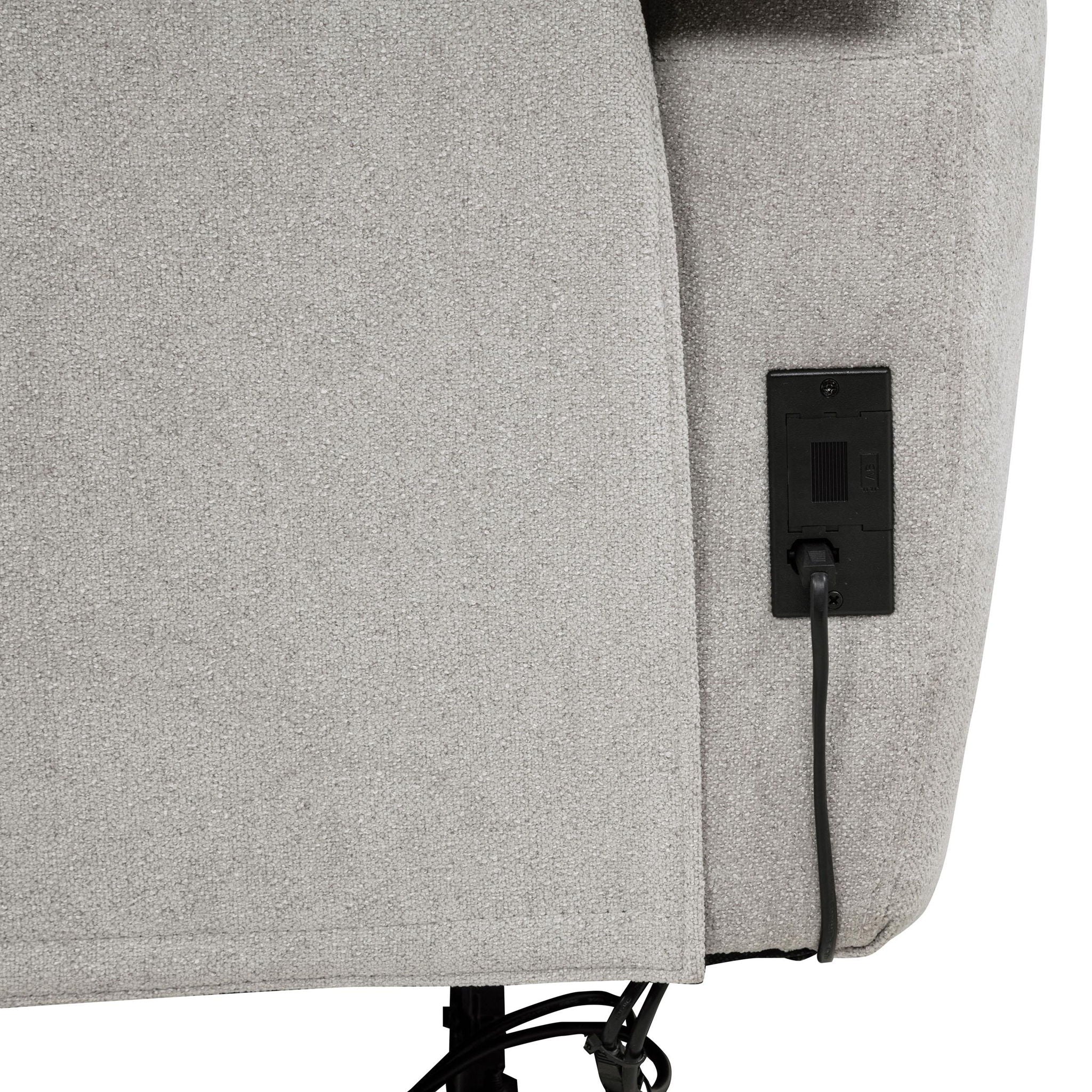 Sylmar Chenille Upholstered Power Reclining Sofa Dove Grey