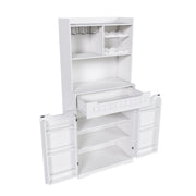 Modern Farmhouse Buffet Cabinet With Hutch Kitchen Storage Sideboard With Drawers & Barn Doors - White