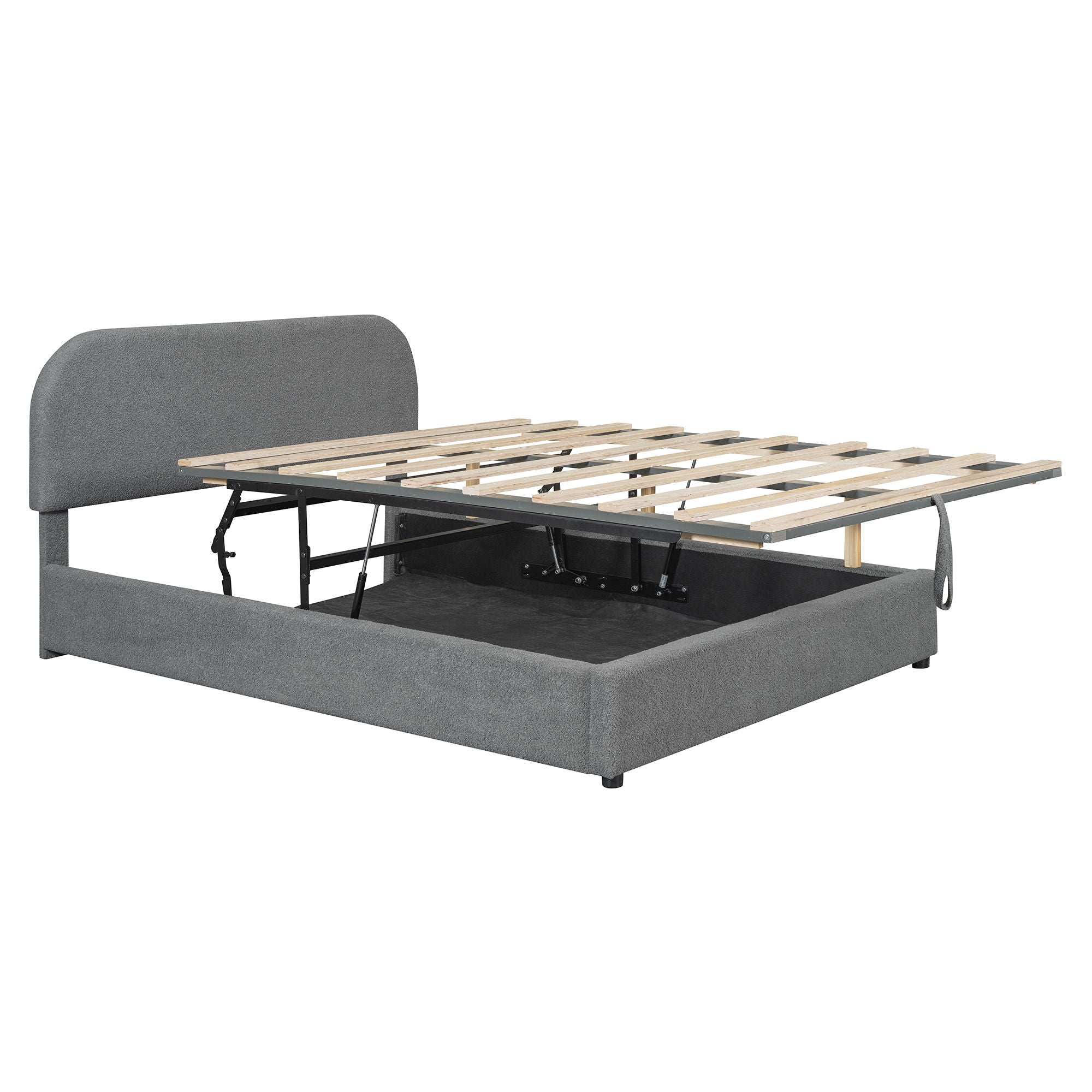 Upholstered Platform Bed With Hydraulic Storage System