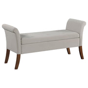 Coaster Fine Furniture Farrah - Velvet Upholstered Rolled Arm Storage Bench | Meri Furniture