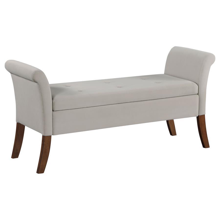 Coaster Fine Furniture Farrah - Velvet Upholstered Rolled Arm Storage Bench | Meri Furniture
