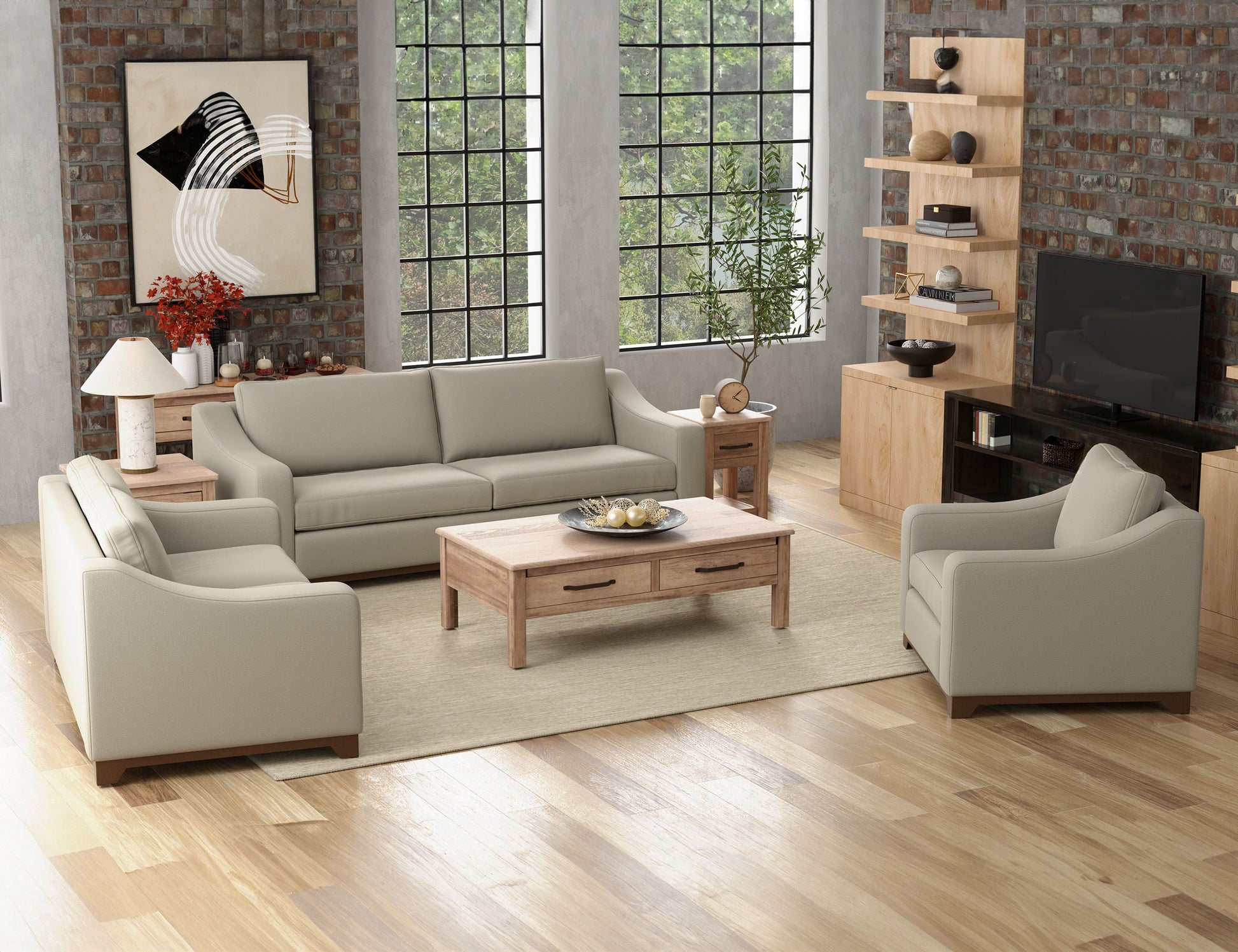 International Furniture Direct Natural Parota - Sofa | Meri Furniture