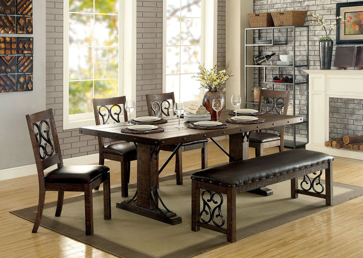 Paulina - Dining Table - Rustic Walnut / Espresso