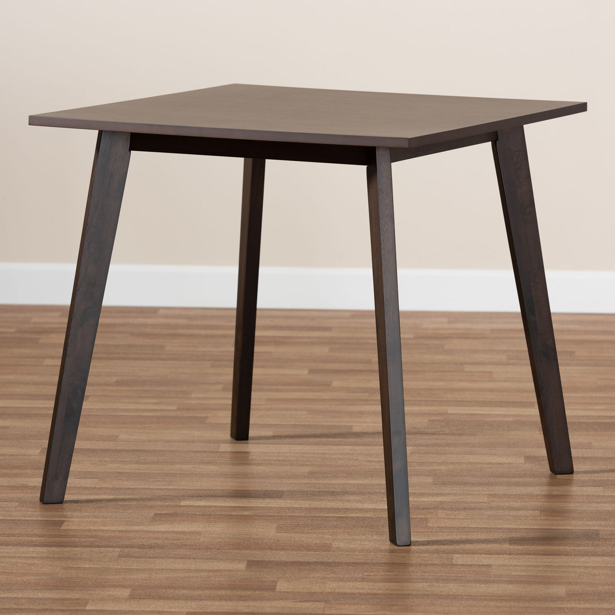 Britte Mid-Century Modern Dark Oak Brown Finished Square Wood Dining Table