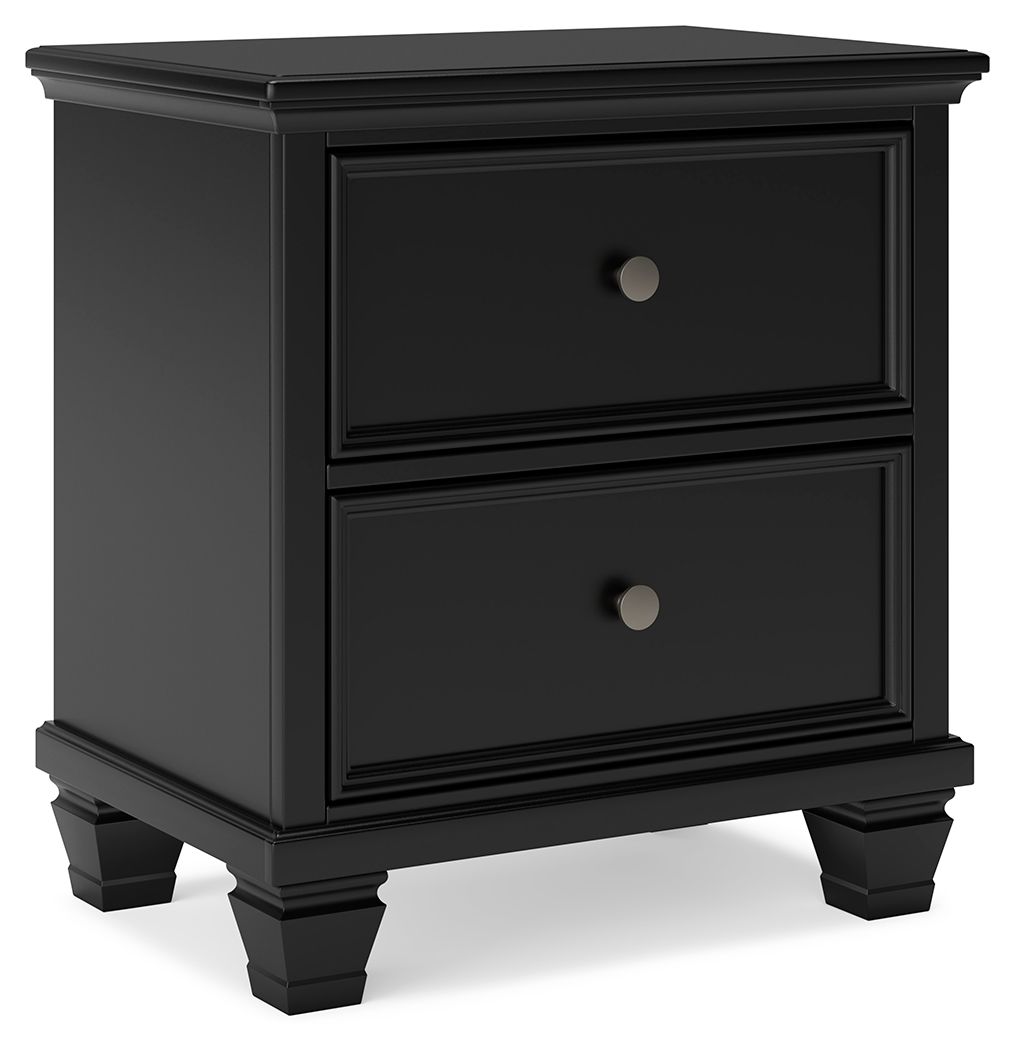 Signature Design by Ashley® Lanolee - Black - Two Drawer Nightstand | Meri Furniture