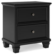 Signature Design by Ashley® Lanolee - Black - Two Drawer Nightstand | Meri Furniture