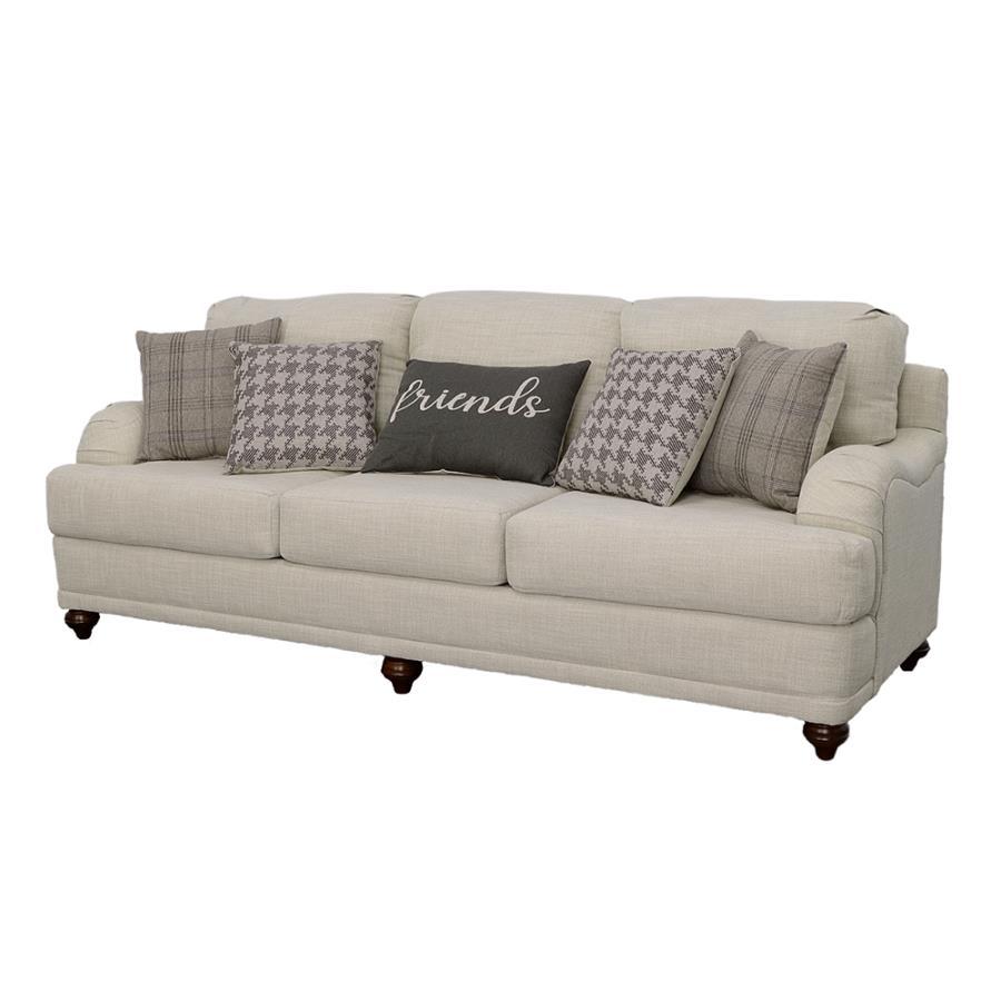 Coaster Fine Furniture Glenn - Upholstered English Arm Sofa - Light Gray | Meri Furniture