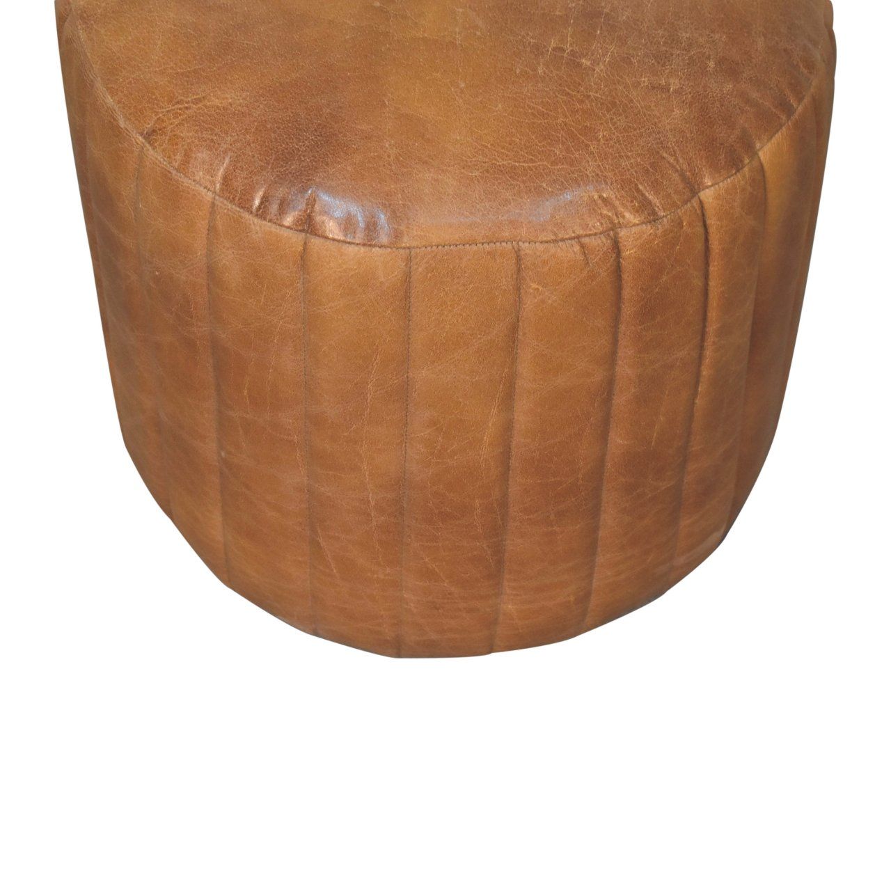 Buffalo - Leather Boucle Footstool - Brown