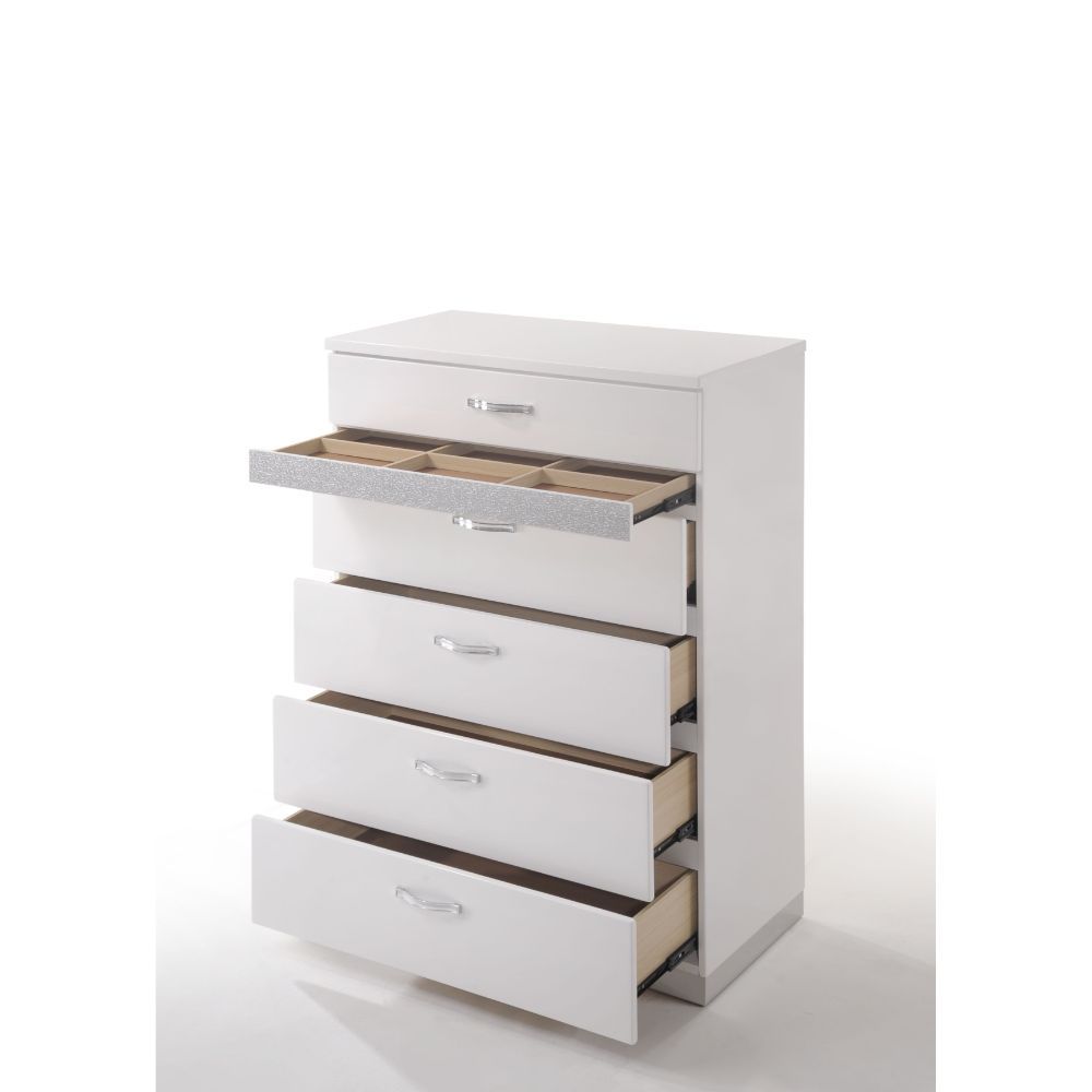 ACME Naima II - Chest - White High Gloss | Meri Furniture