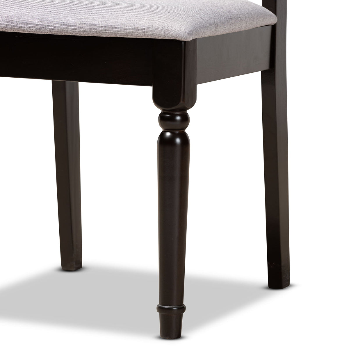 Anise Modern and Contemporary Grey Fabric Upholstered and Dark Brown Finished Wood 5-Piece Dining Set