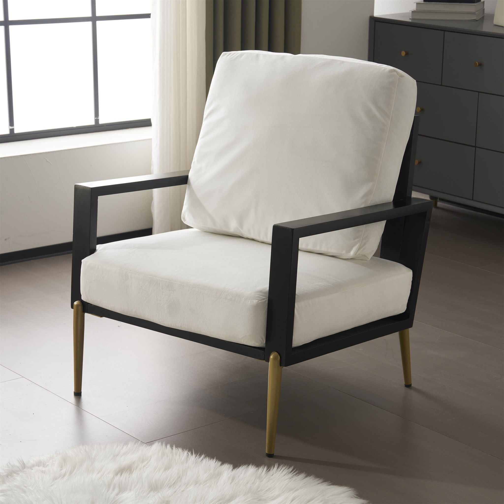 Modern Armchair With Solid Wood Frame