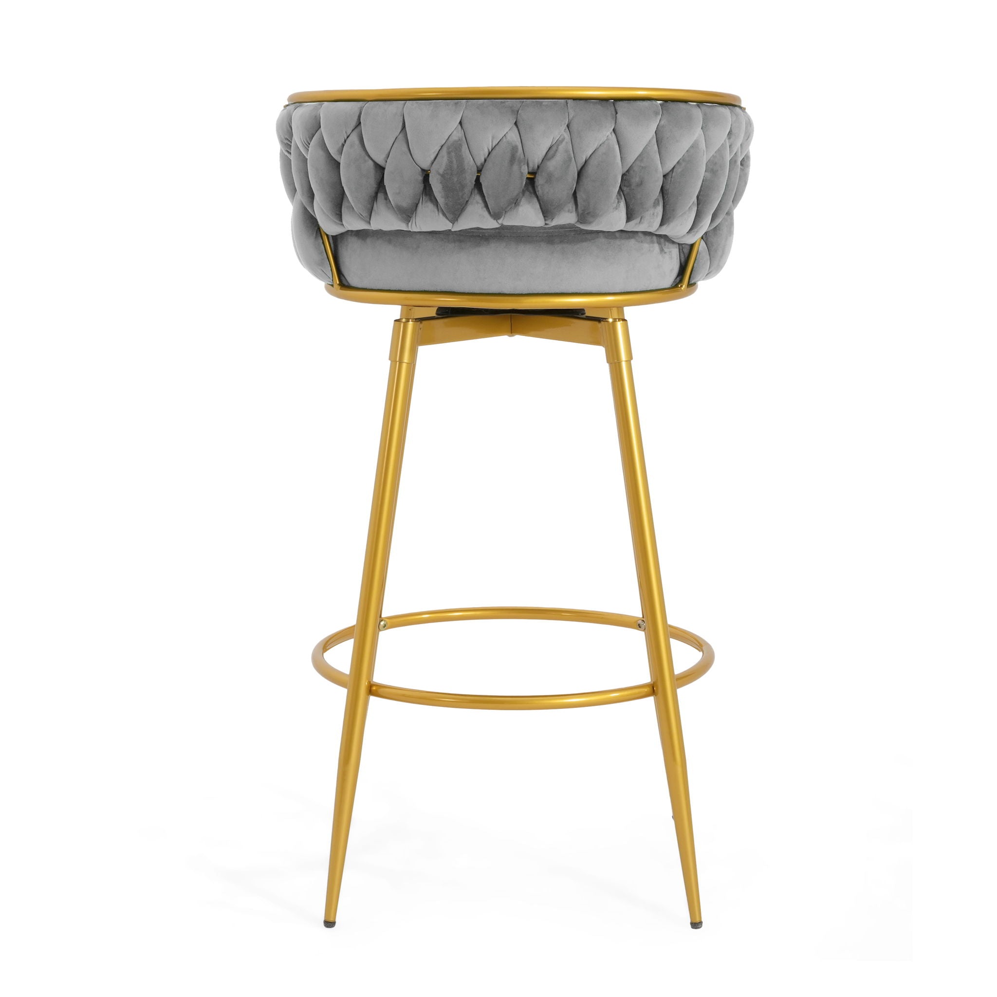 Modern Low Back Upholstered Counter Height Bar Stools (Set of 2)