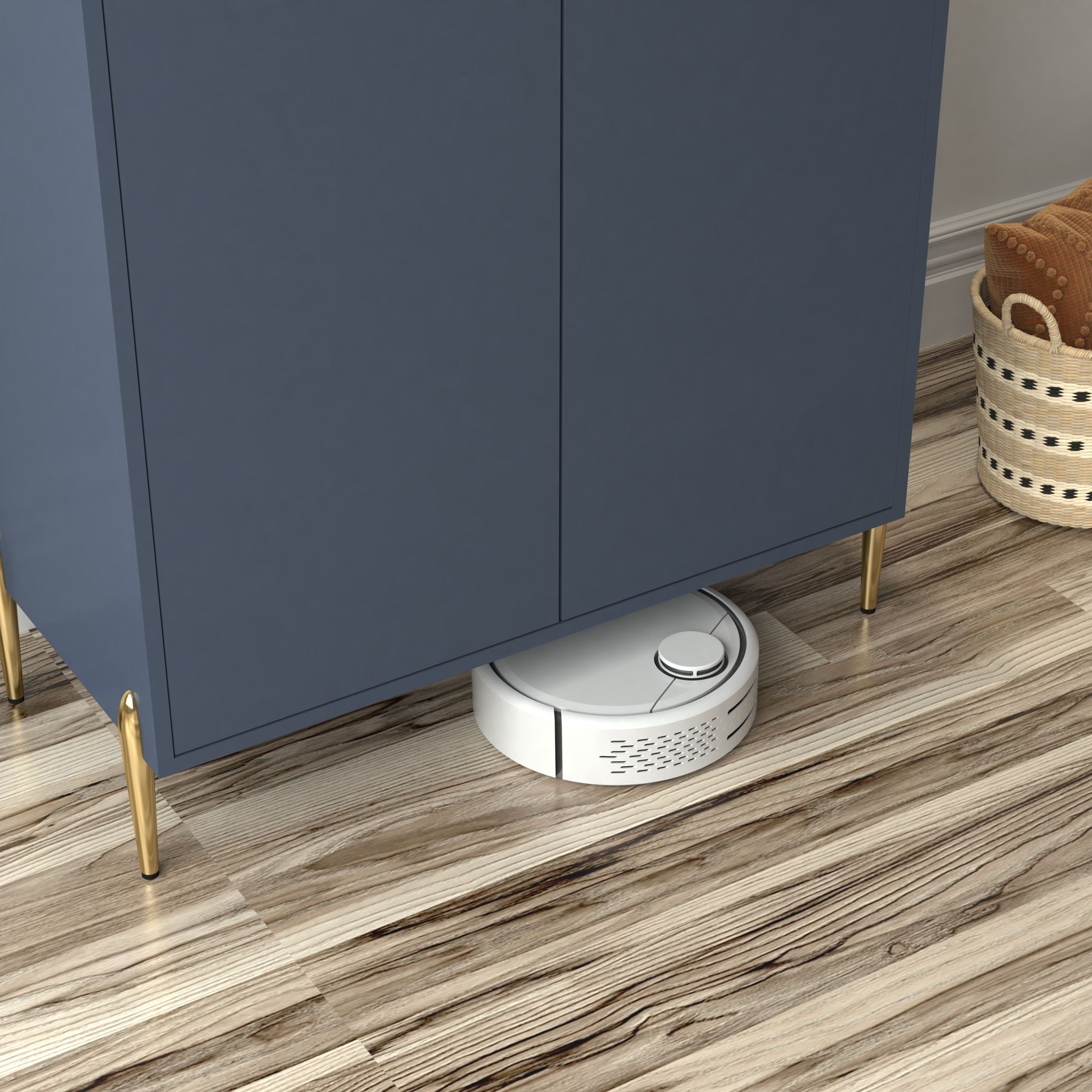 Wine Bar Cabinet With Adjustable Shelf, 2 Door Sideboard With Soft-Closing Hinges And Feet