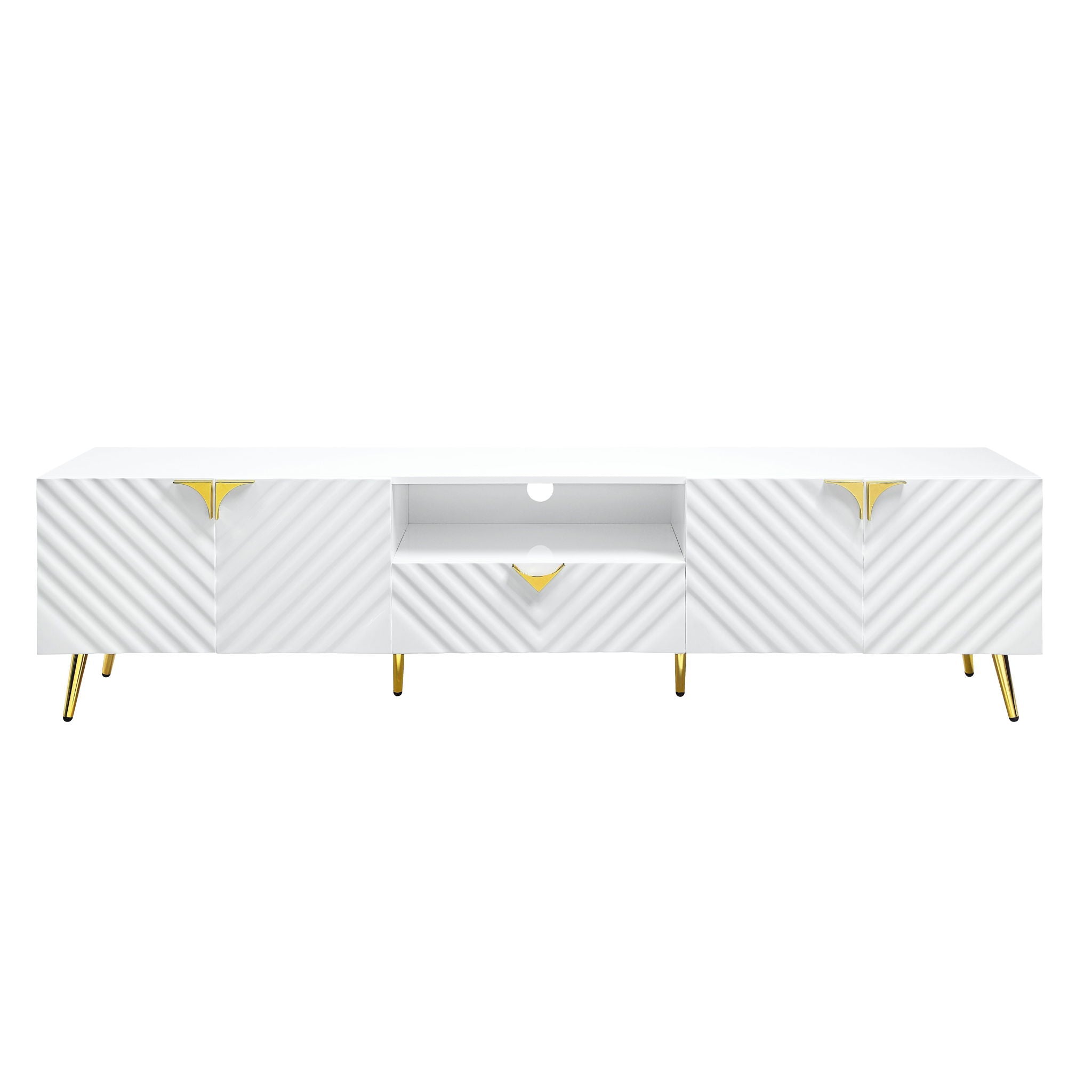 Gaines - High Gloss TV Stand - White