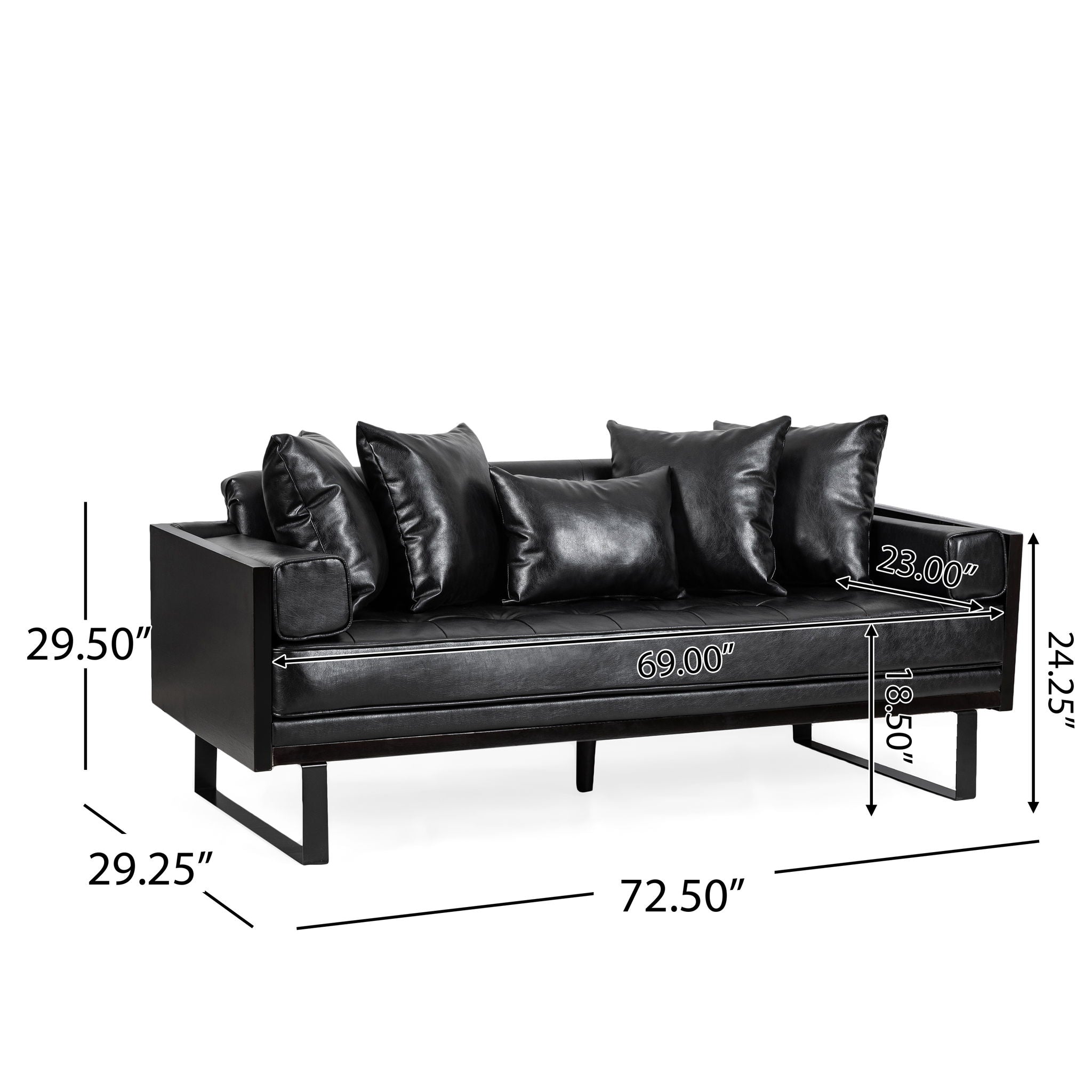Contemporary Oversized Loveseat With Accent Pillow