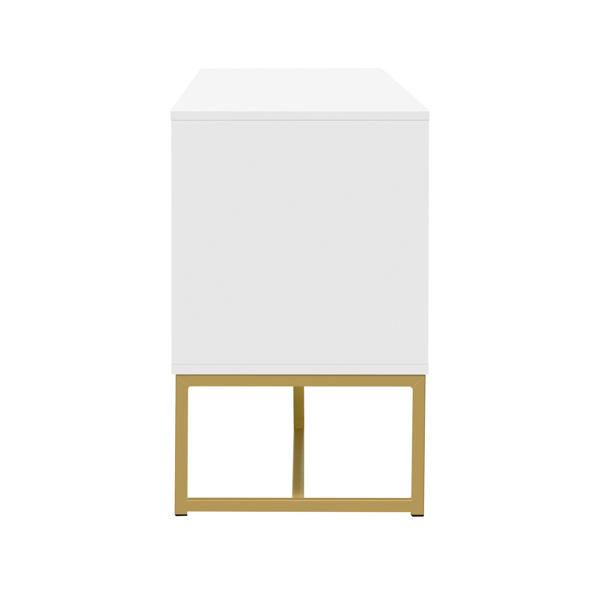 TV Cabinet With 1 Drawer, 2 Cabinets, Handles And Anti-Tip Device