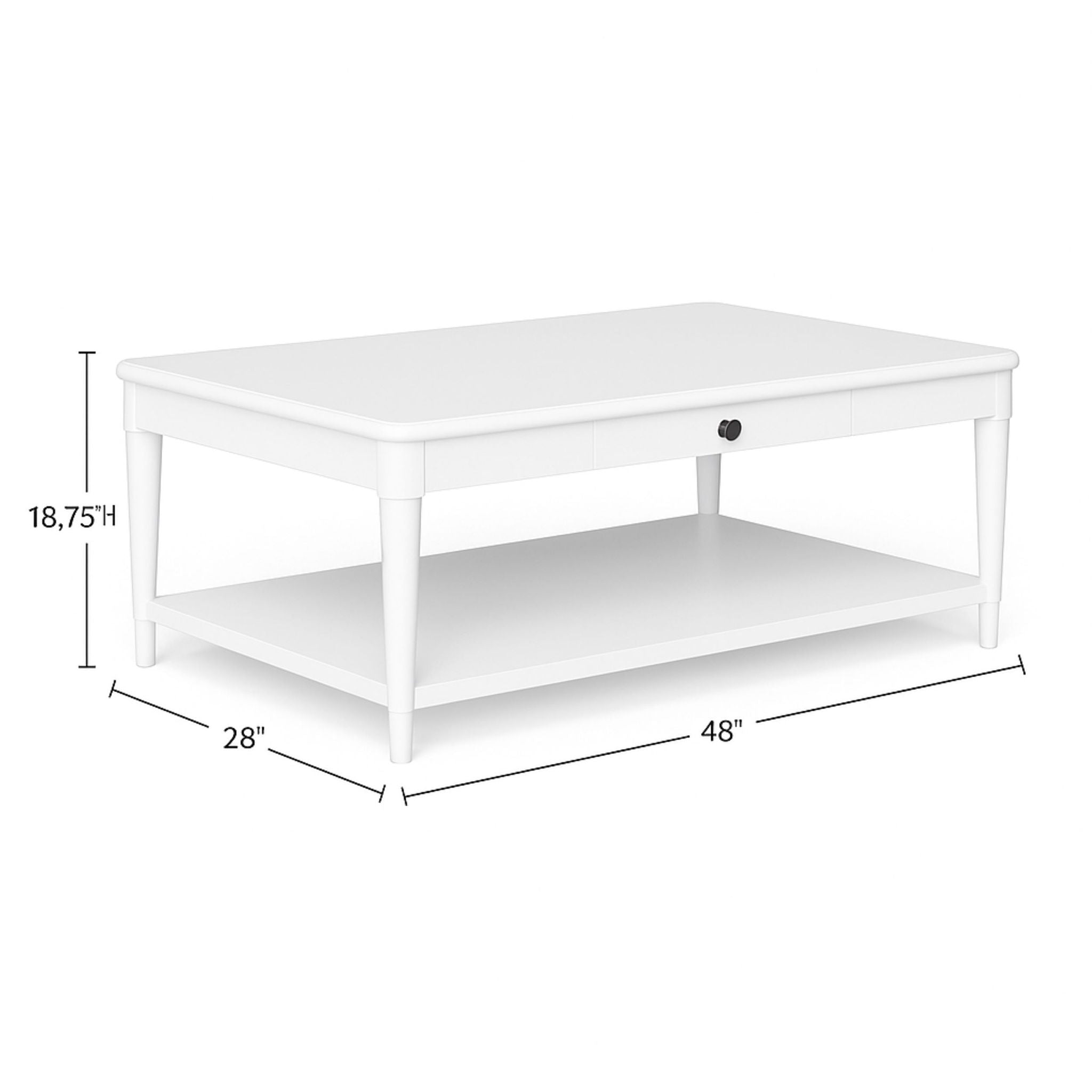 Cocktail Table With Two Storage Drawers And Casters