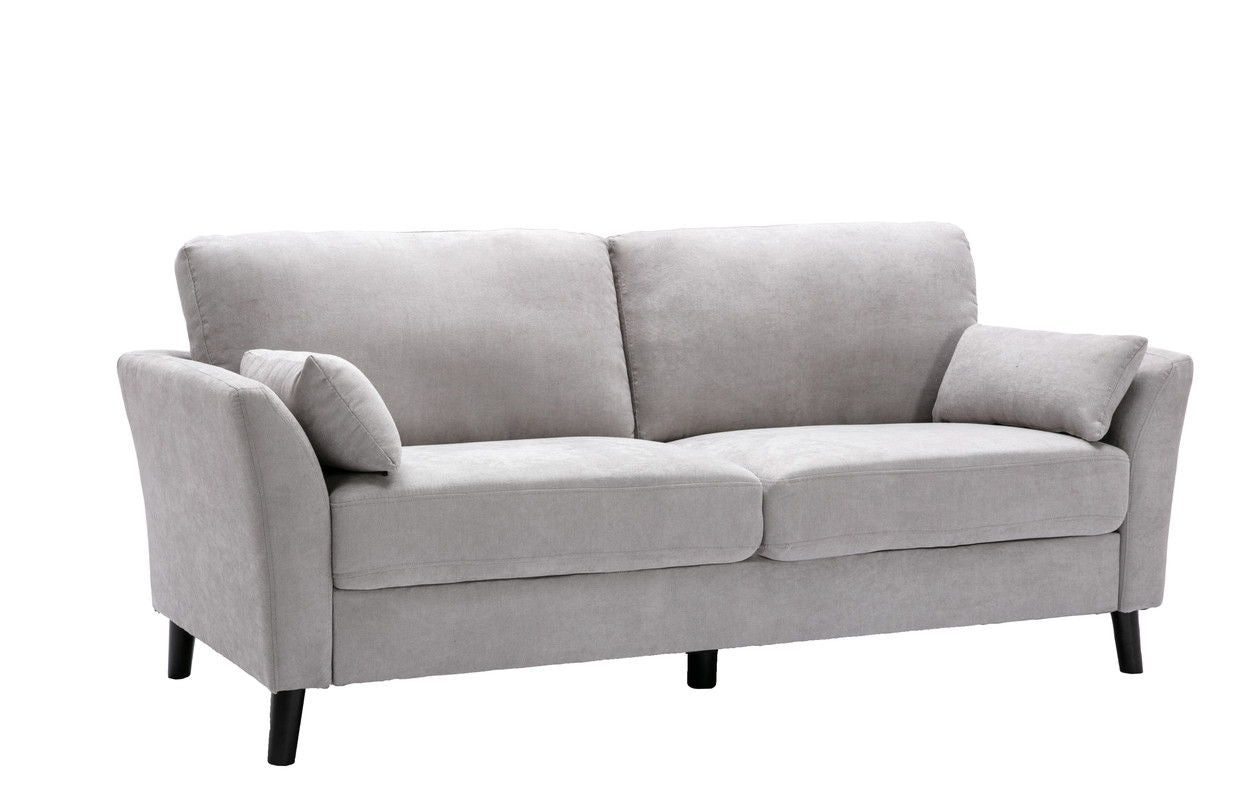 Damian Light Gray Woven Fabric Sofa Loveseat Chair Living Room Set