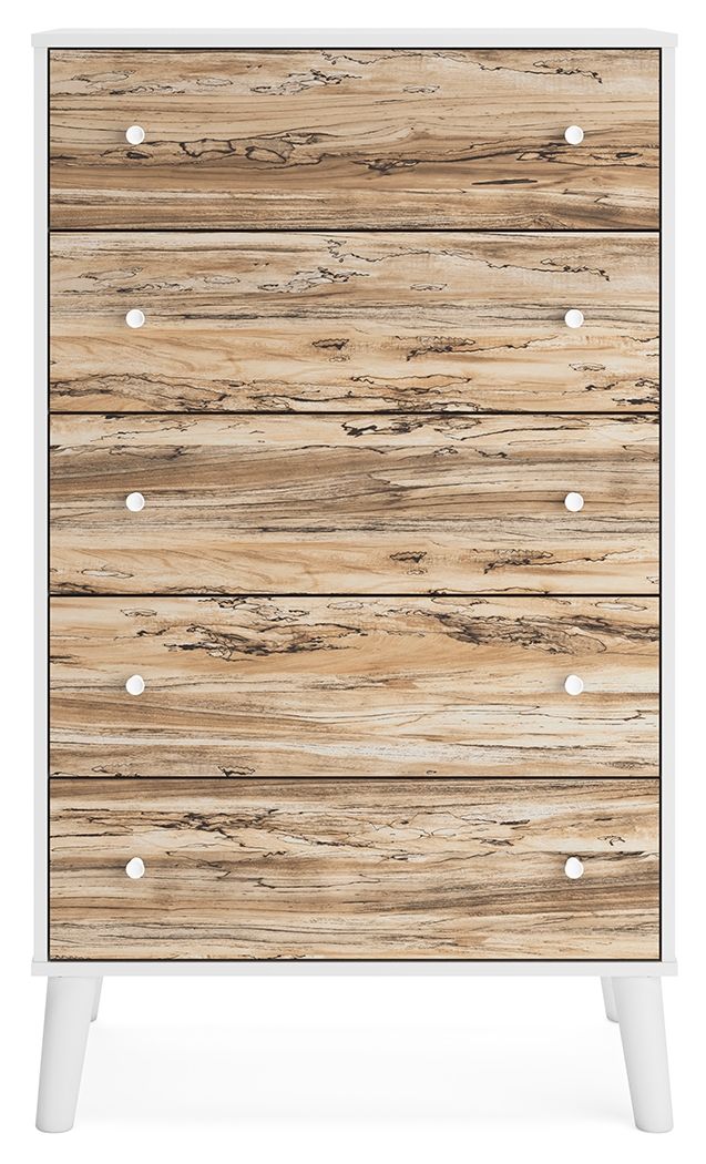 Signature Design by Ashley® Piperton - Brown / White - Five Drawer Chest | Meri Furniture