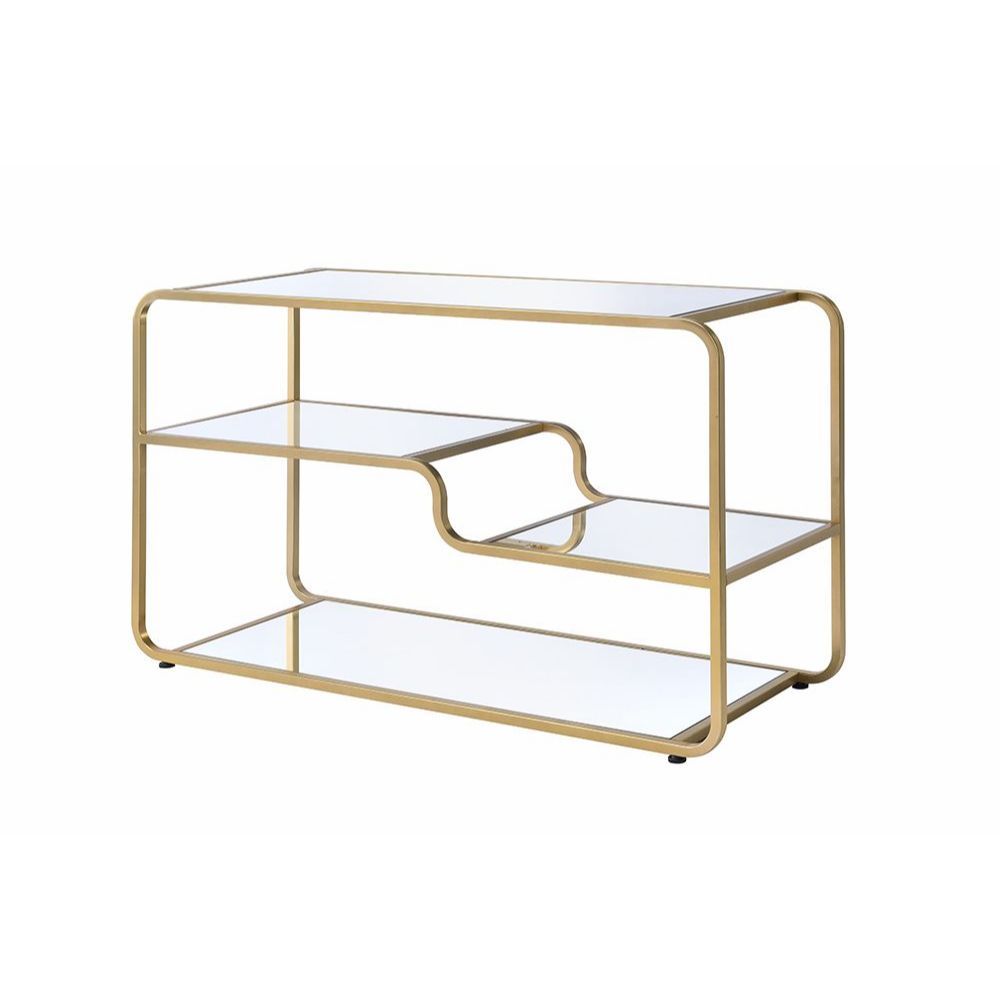ACME Astrid - TV Stand - Gold & Mirror | Meri Furniture