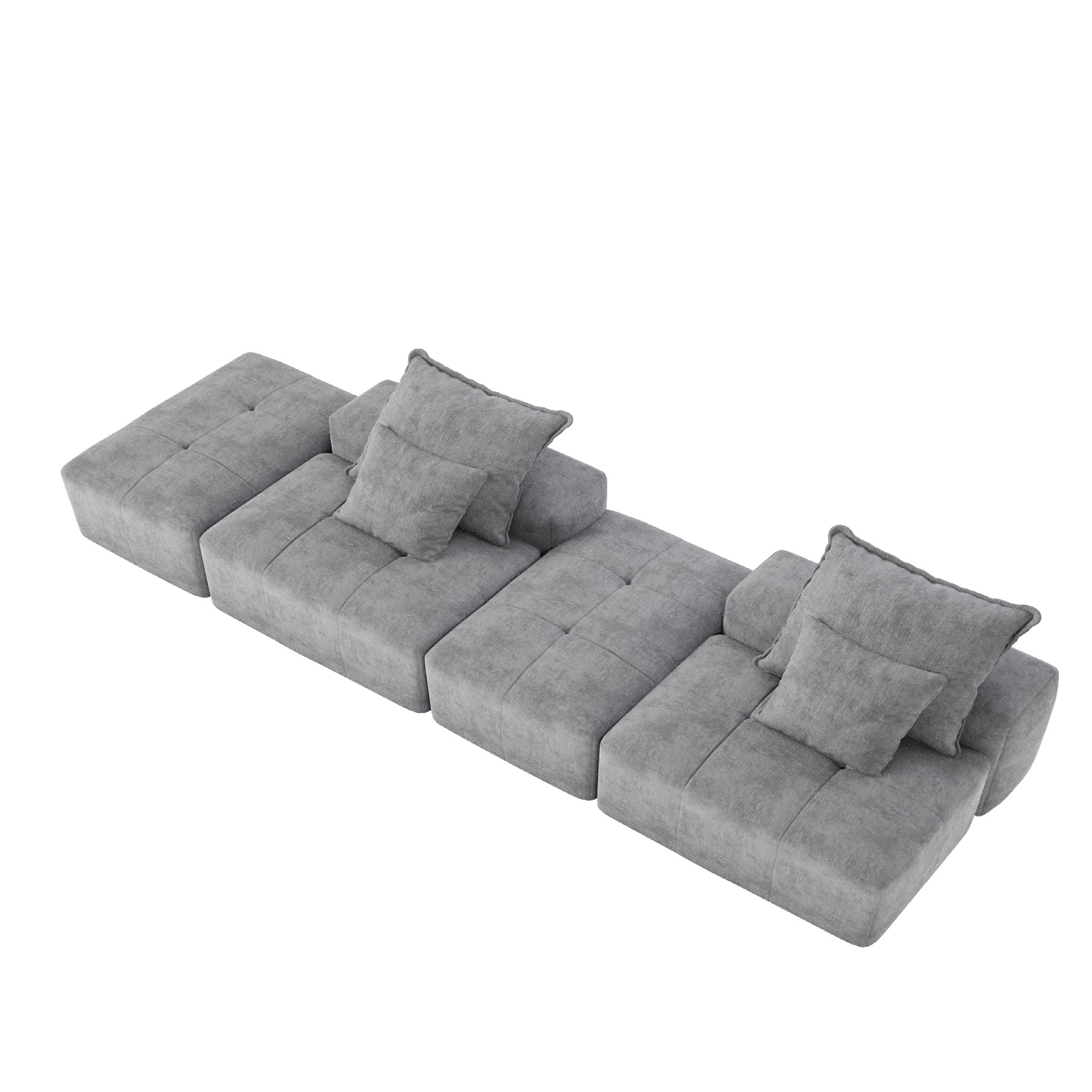 Modern Oversized, Modular Sectional Sofa With Pillows