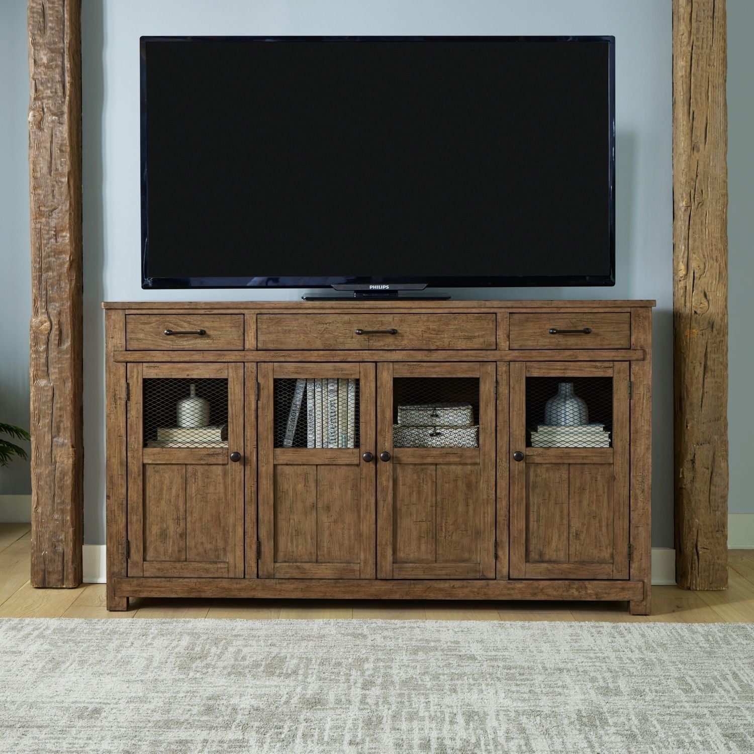 Liberty Furniture Pinebrook Ridge - Accent Hall Buffet - Light Brown | Meri Furniture