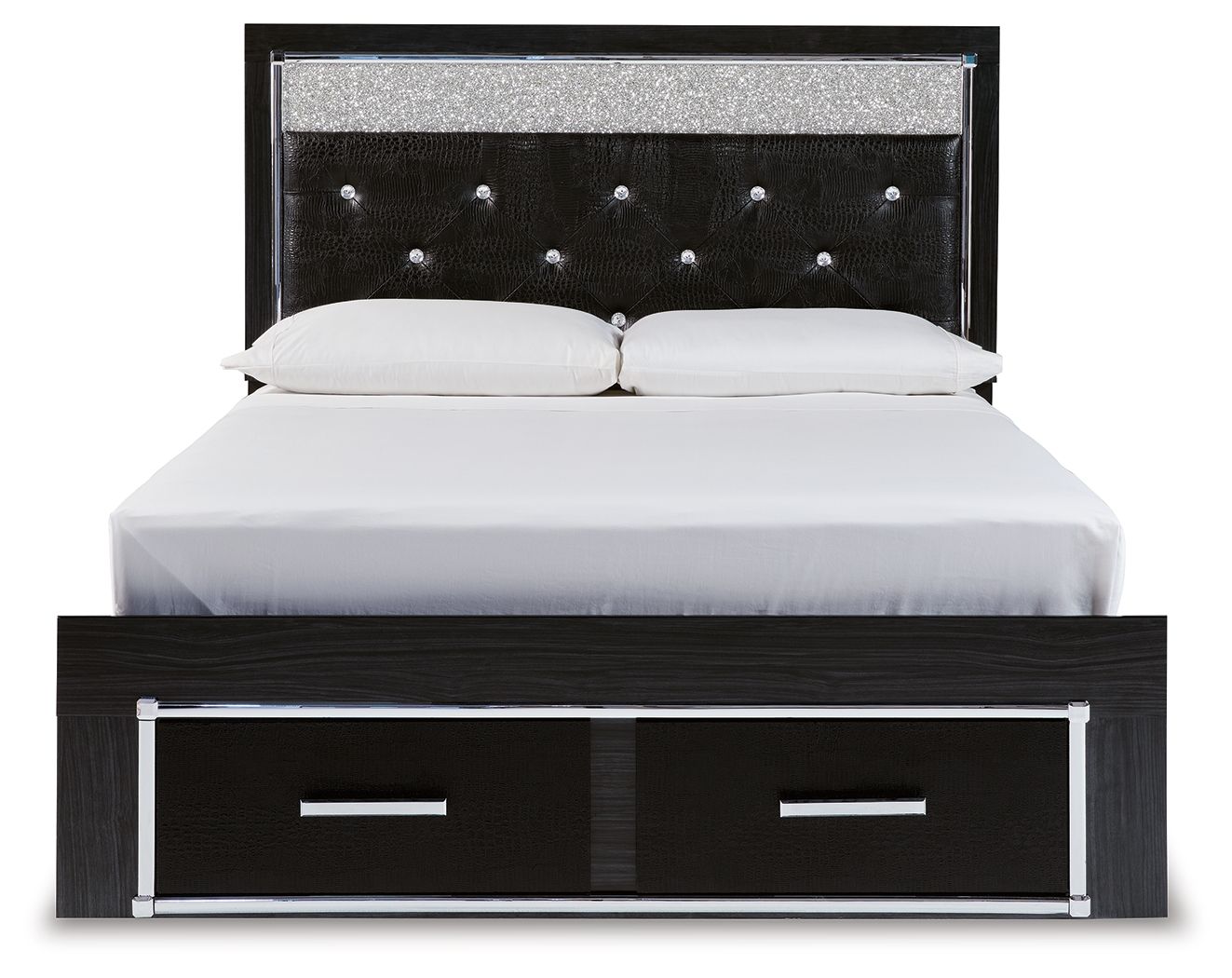 Signature Design by Ashley® Kaydell - Upholstered Panel Storage Platform Bed | Meri Furniture