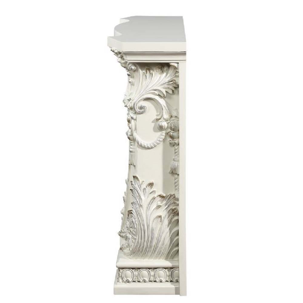 ACME Zabrina - Fireplace - Antique White Finish - 49.6" | Meri Furniture