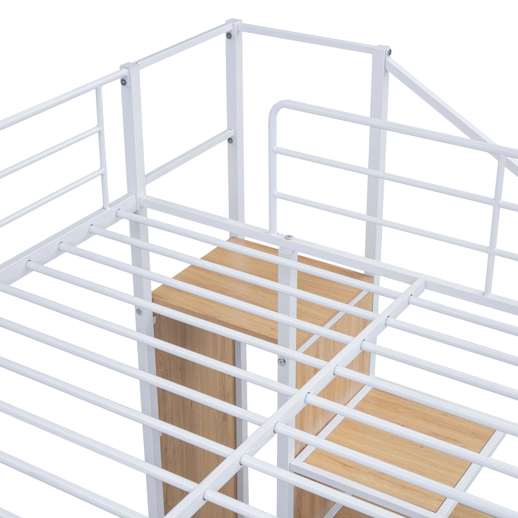 Bunk Bed With Lateral Storage Ladder And Wardrobe