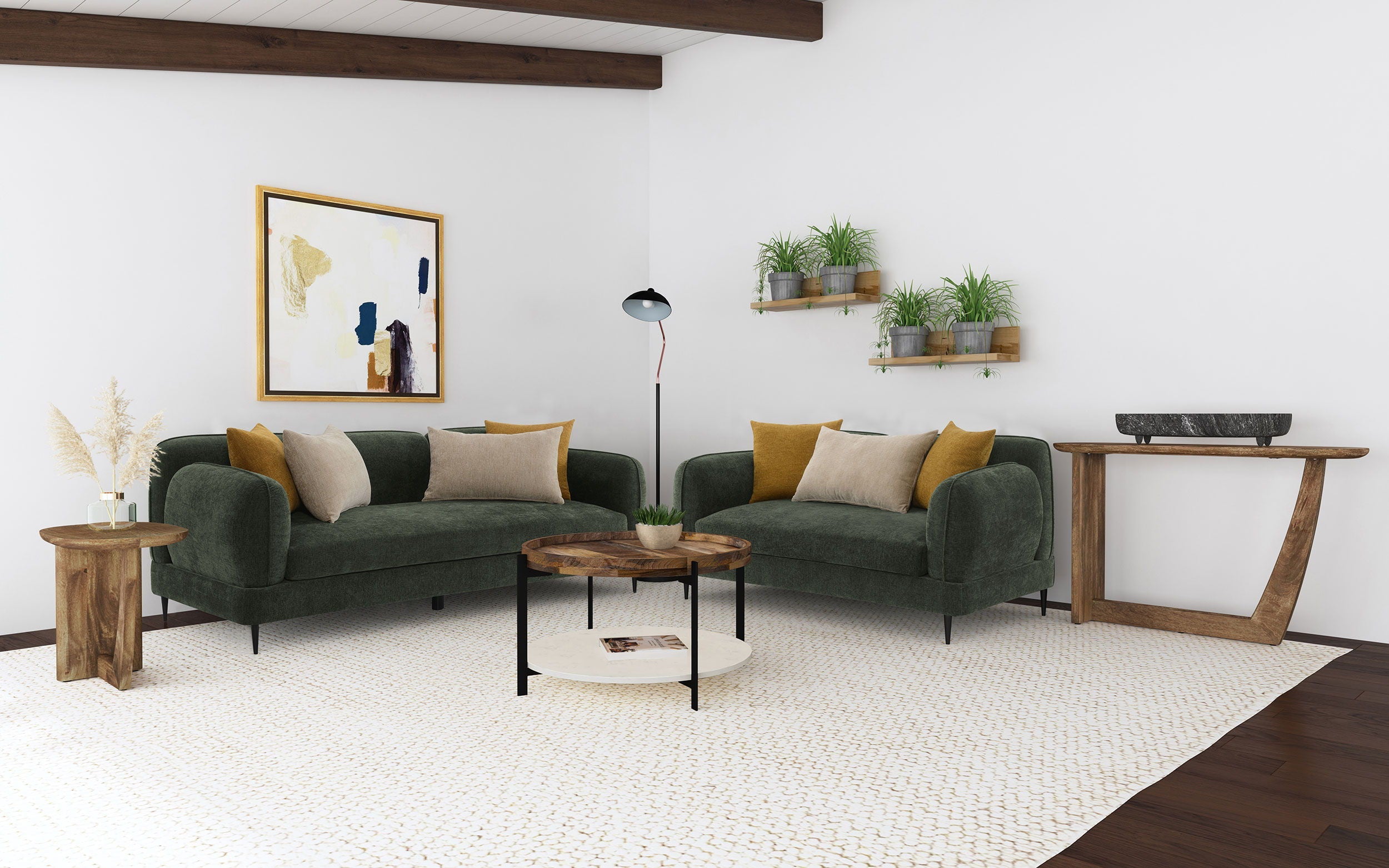 Coaster Fine Furniture Jade - 2 Piece Chenille Upholstered Sofa Set - Green | Meri Furniture