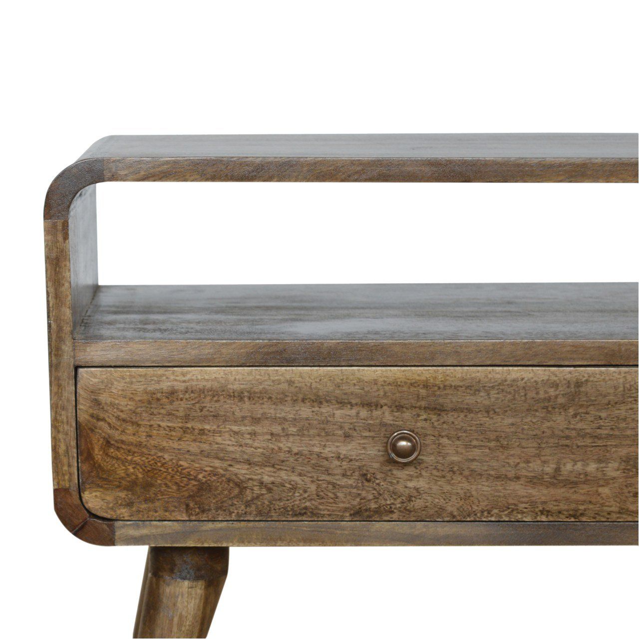 Solid Wood Curved Media Unit