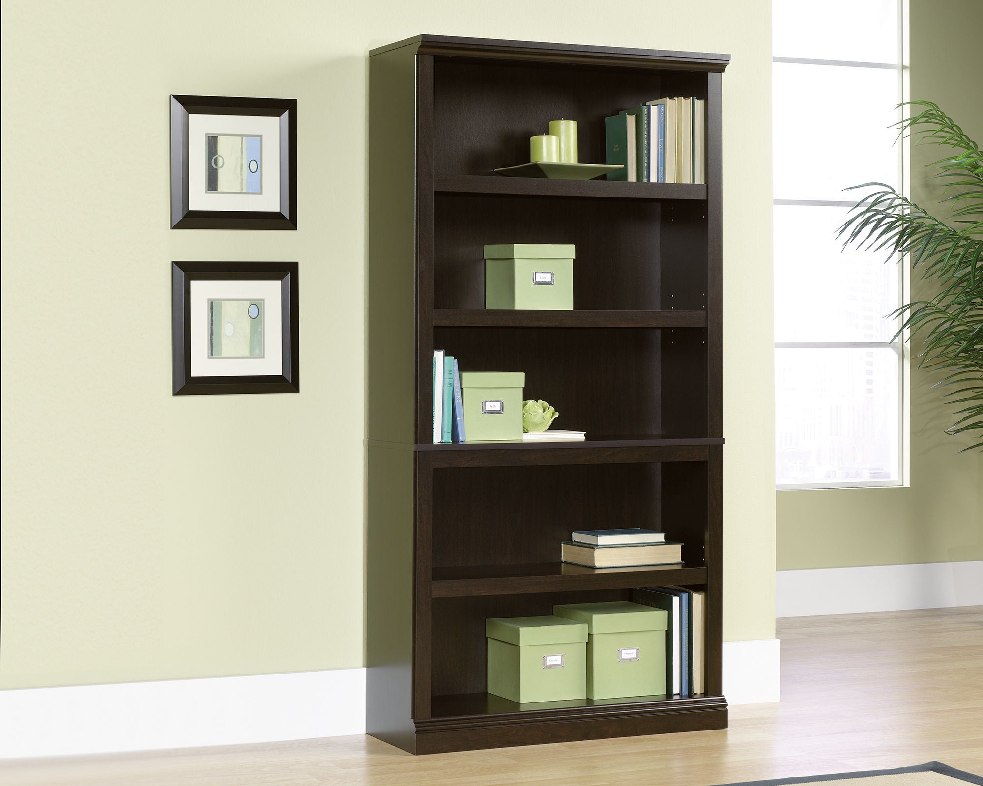 5-Shelf Bookcase Jamocha Wood