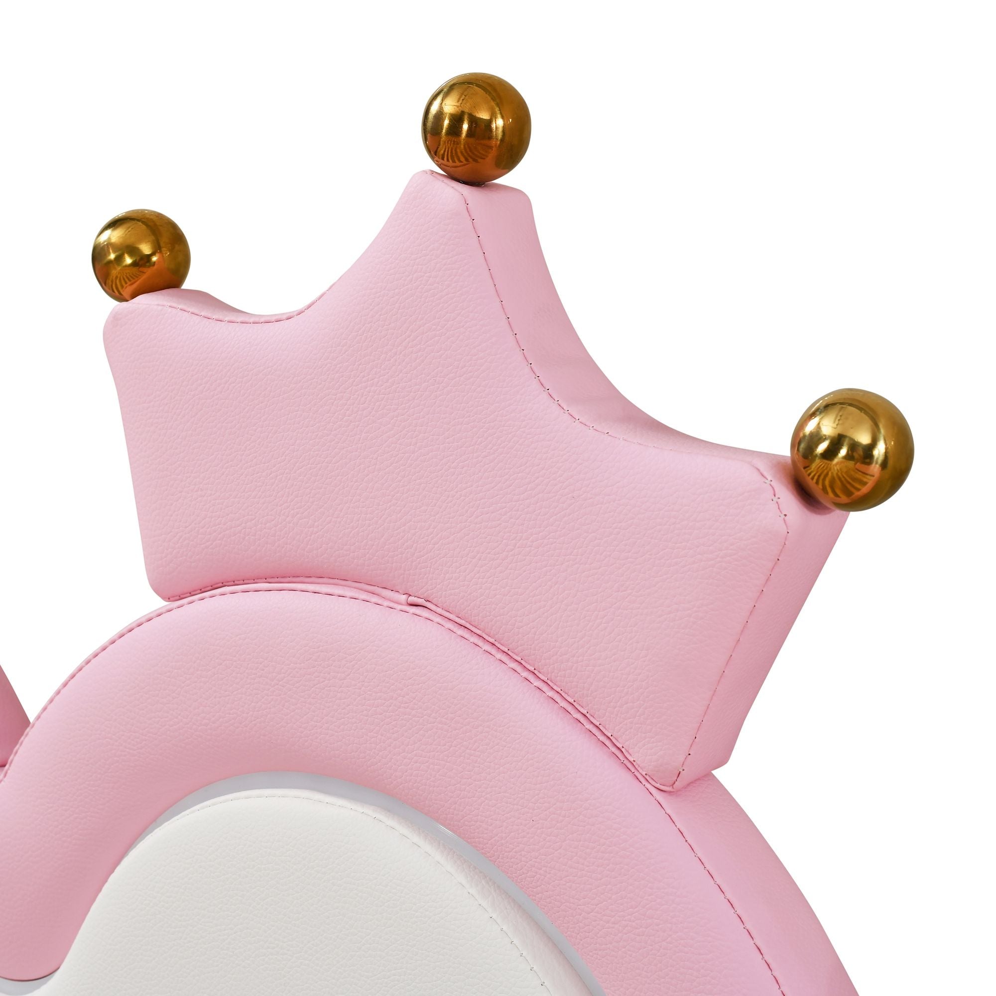 Extending Daybed With LED Lights, Modern Upholstered Princess Daybed With Crown Headboard