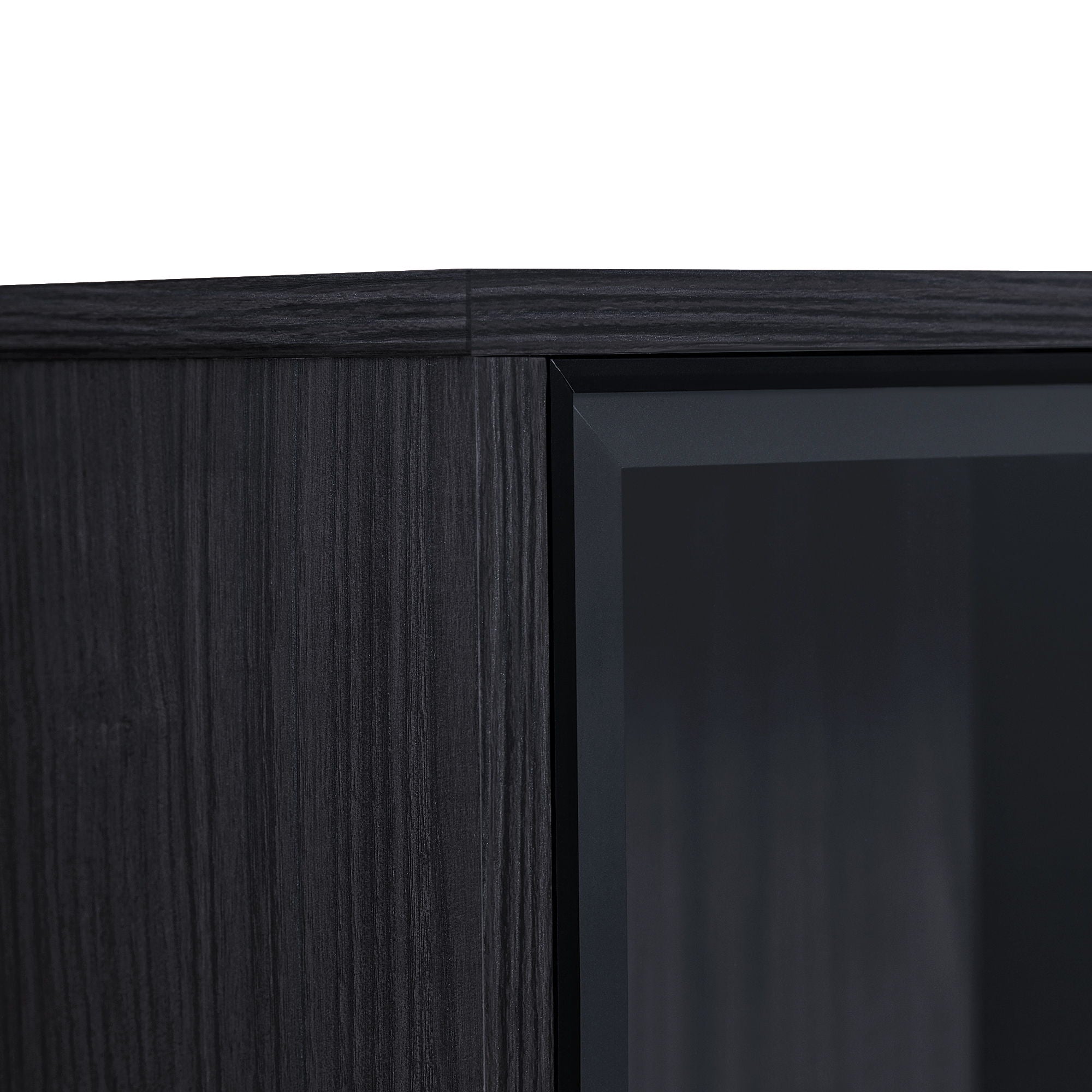 Modern Minimalist Style LED Curio Cabinet With Tempered Glass Door, Metal Legs