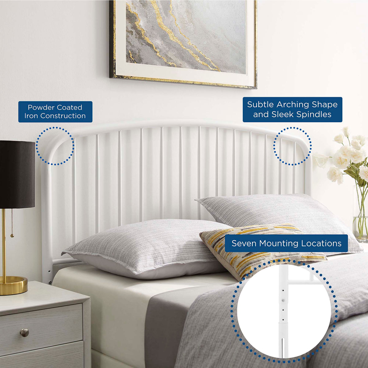 Nova Metal Twin Headboard by Modway