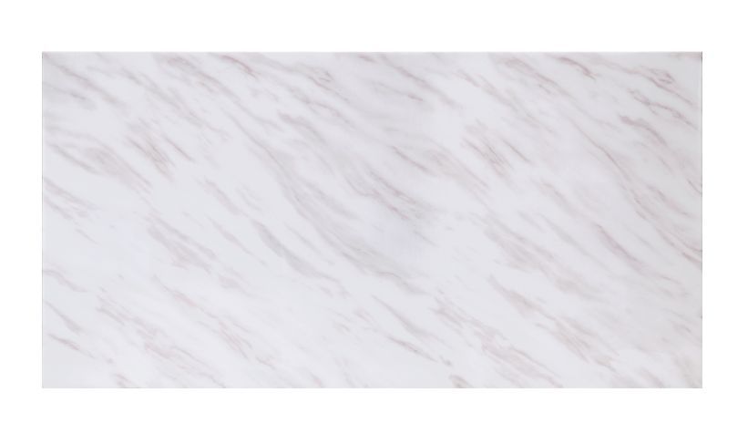 ACME Zander - Dining Table - White Printed Faux Marble & Mirrored Silver Finish | Meri Furniture