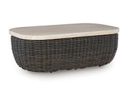 Signature Design by Ashley® Kimora - Beige / Dark Brown - Rectangular Cocktail Table | Meri Furniture