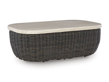 Signature Design by Ashley® Kimora - Beige / Dark Brown - Rectangular Cocktail Table | Meri Furniture