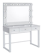 Coaster Fine Furniture Umbridge - 3-Drawer Vanity Set With Lighting - Chrome And White | Meri Furniture