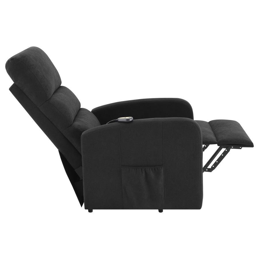 Amsdell - Upholstered Power Lift Recliner With Remote - Black
