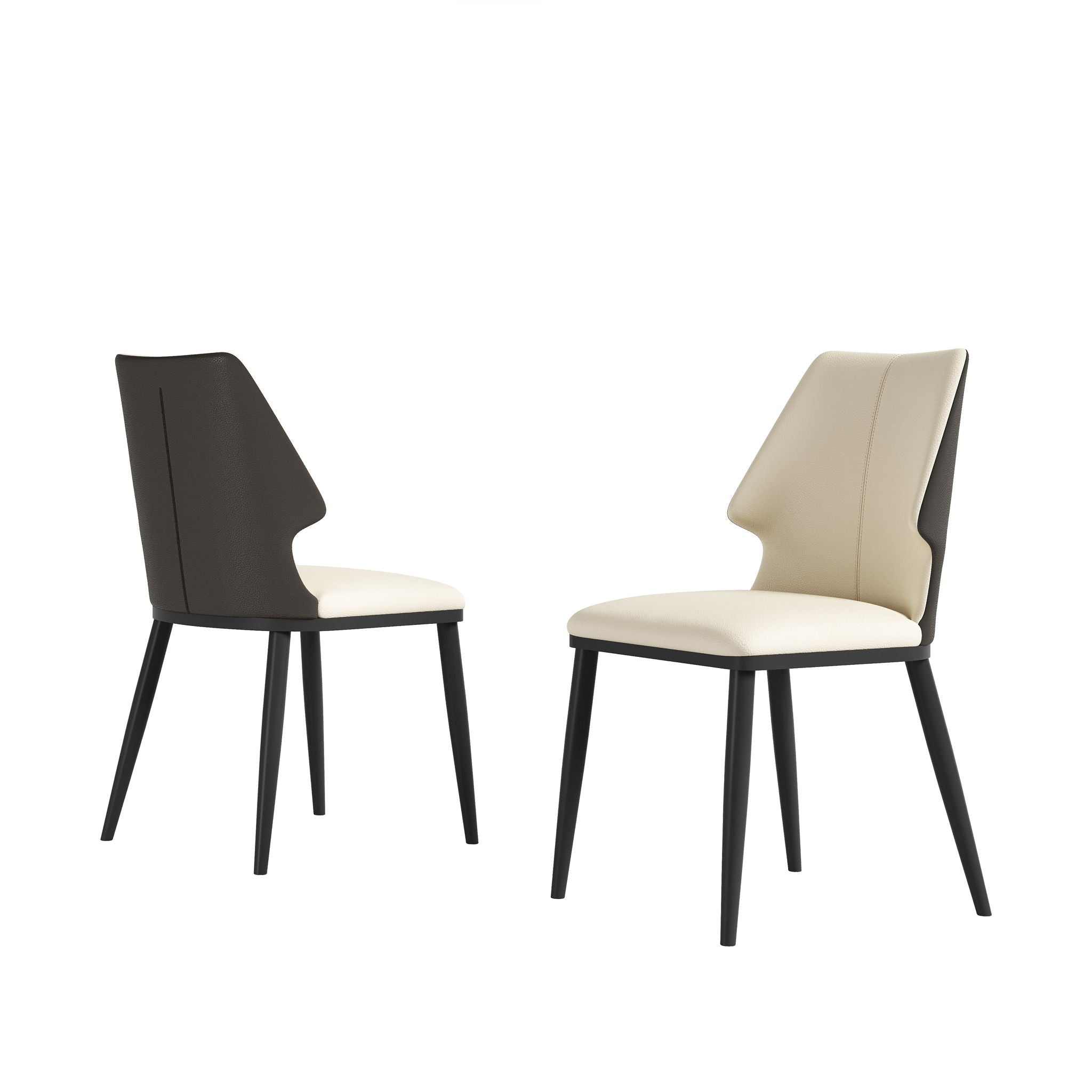 Contemporary Dining Chair (Set of 2) Comfortable Material For Home Or Office - Gray / White