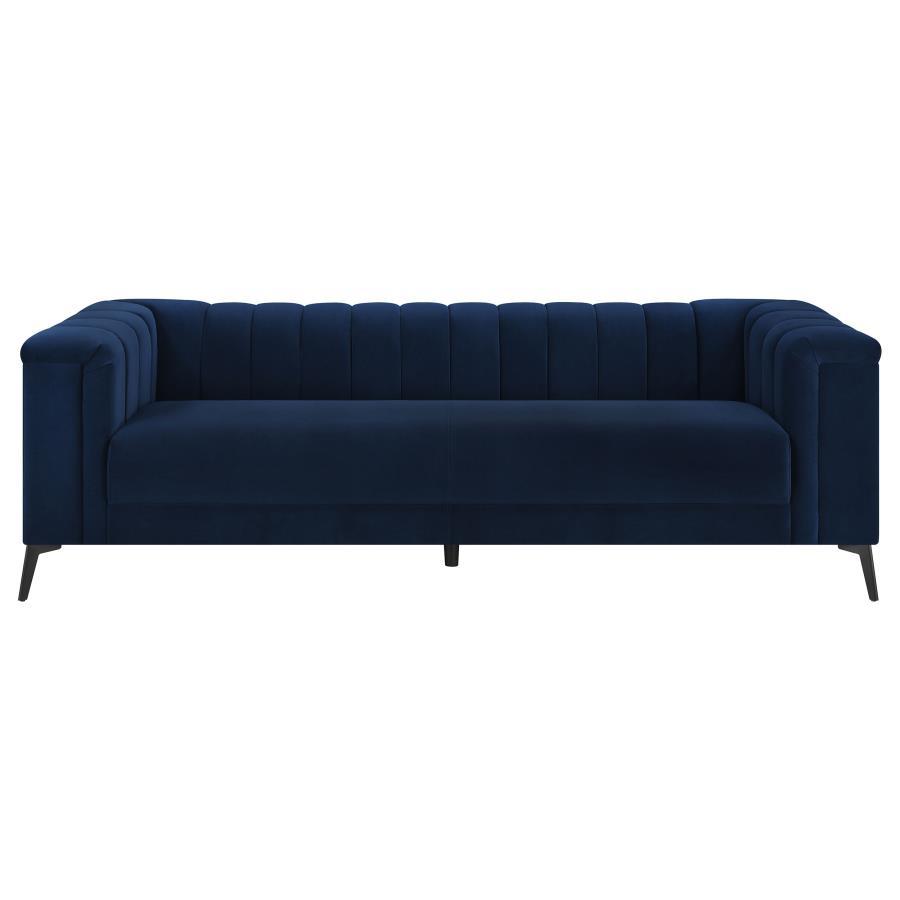 Coaster Fine Furniture Chalet - Upholstered Tuxedo Arm Tufted Sofa - Blue | Meri Furniture