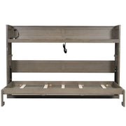 Murphy Bed With Desk, LED Light And USB Charging Station