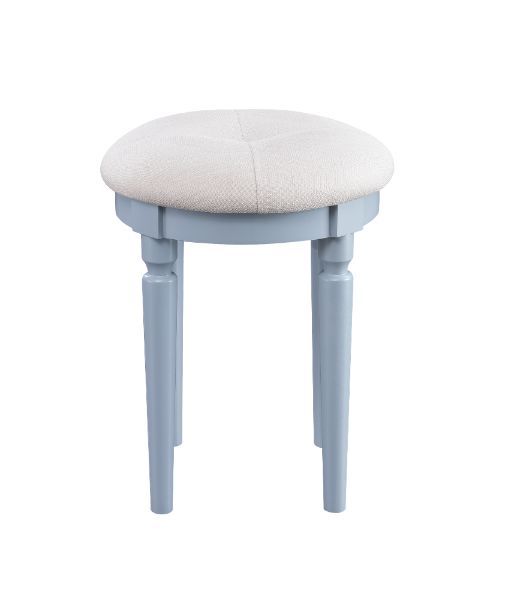 ACME Rabila - Vanity Desk - Cream Fabric & Gray Finish | Meri Furniture