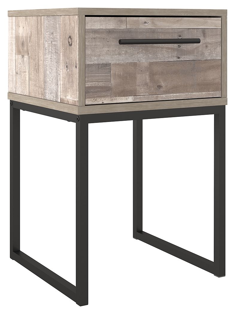 Signature Design by Ashley® Neilsville - Whitewash - One Drawer Night Stand - Vinyl-Wrapped | Meri Furniture