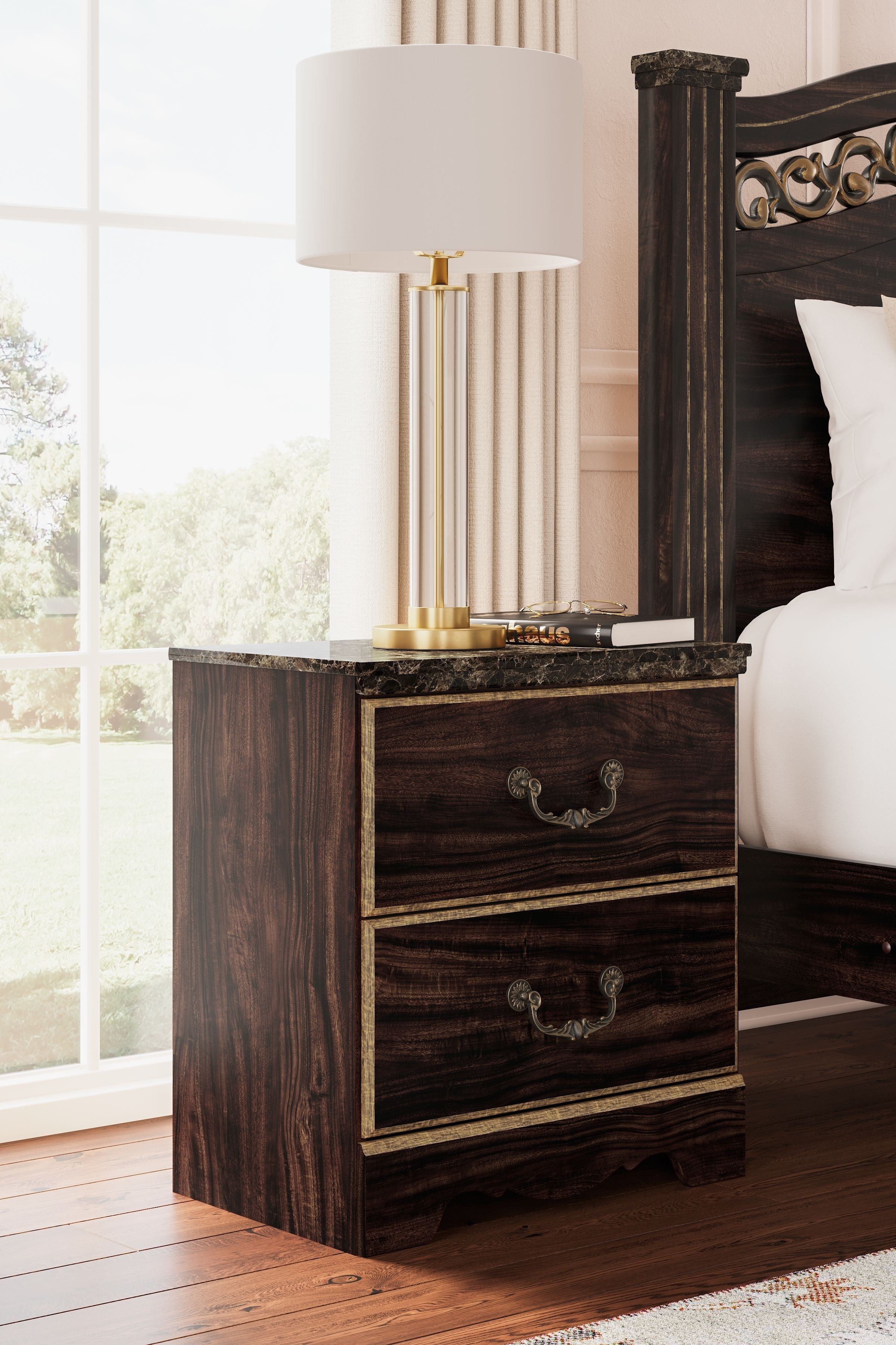 Signature Design by Ashley® Glosmount - Two-tone - Two Drawer Night Stand | Meri Furniture